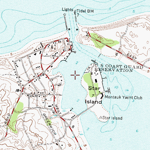 Topographic Map of Montauk Harbor, NY