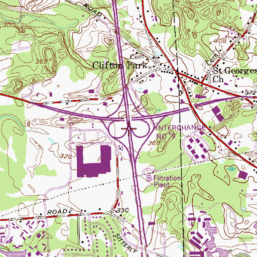 Topographic Map of Interchange Number Nine, NY
