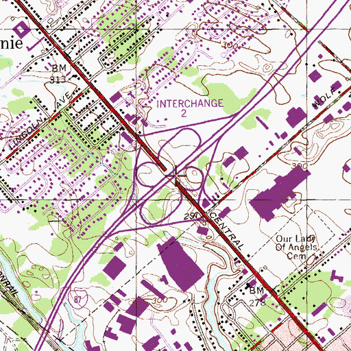 Topographic Map of Interchange Two, NY