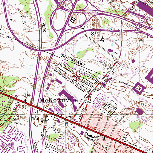 Topographic Map of Interchange One, NY