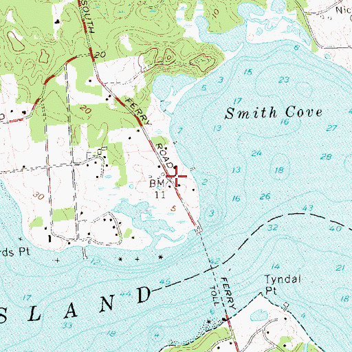 Topographic Map of South Ferry Hills, NY