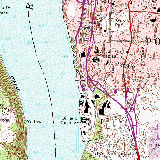 Topographic Map of Fox Point, NY