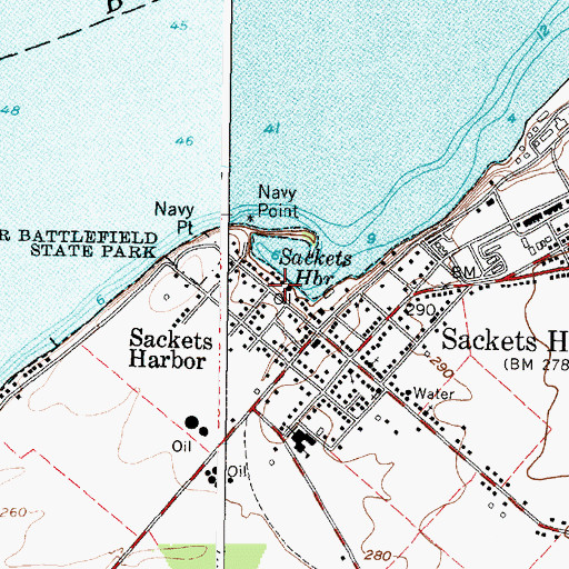 Topographic Map of Market Square Park, NY