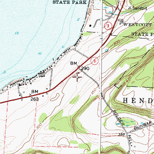 Topographic Map of The Willows Park, NY