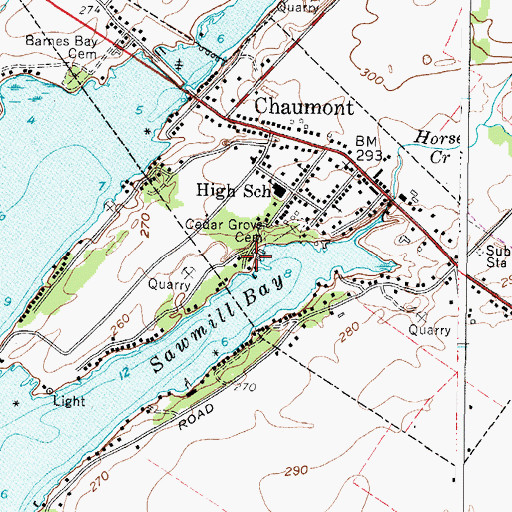 Topographic Map of Cresent Marina, NY
