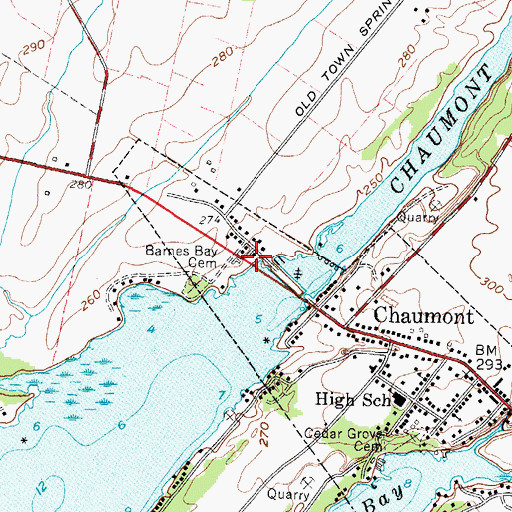 Topographic Map of Hamilton Marina, NY