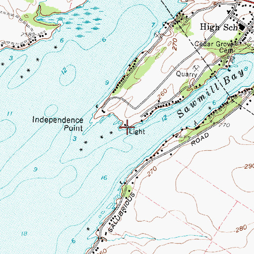 Topographic Map of Chaumont Harbor Light, NY