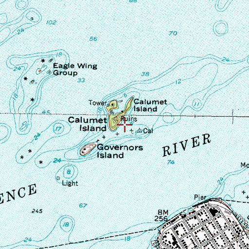 Topographic Map of Calumet Island Marina, NY