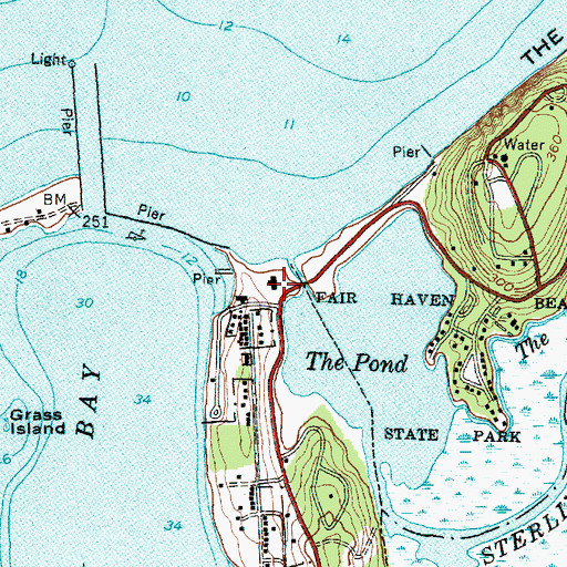 Topographic Map of Sabin Point, NY