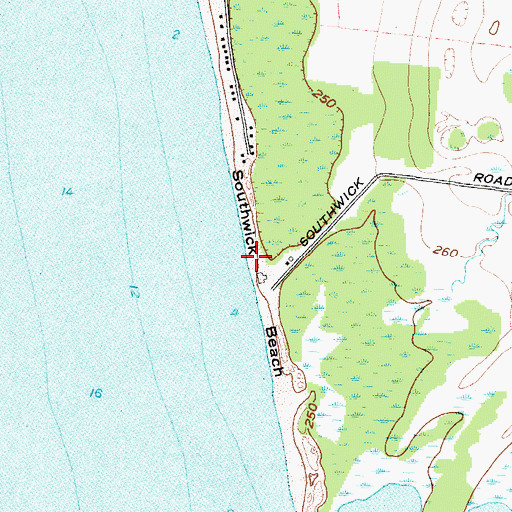 Topographic Map of Southwich Beach, NY