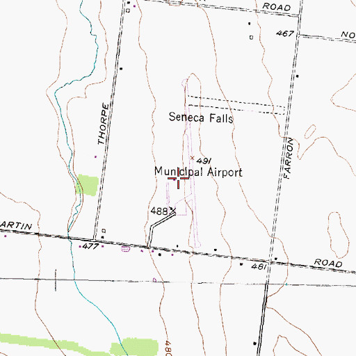 Topographic Map of Finger Lakes Regional Airport, NY