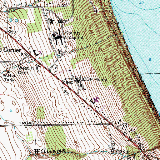 Topographic Map of Independent Order of Odd Fellows Home, NY