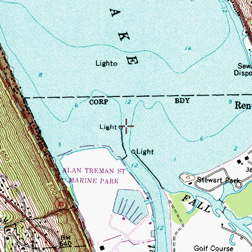 Topographic Map of Rear Light, NY