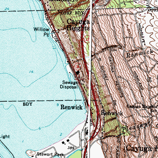 Topographic Map of Noahs Boat Club, NY