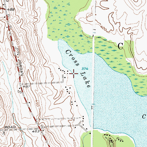 Topographic Map of Cross Lake Marina, NY