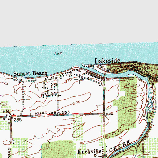 Topographic Map of Lakeside Park, NY