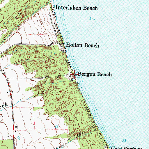 Topographic Map of Bergen Beach, NY