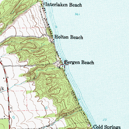 Topographic Map of Bergen Creek, NY