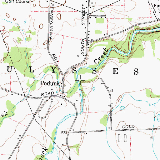 Topographic Map of Bolter Creek, NY