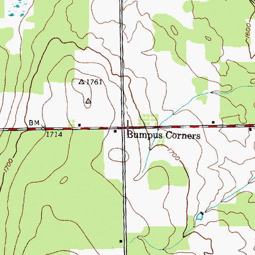 Topographic Map of Bumpus Corners, NY
