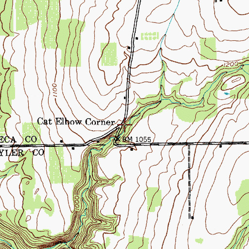 Topographic Map of Cat Elbow Corner, NY
