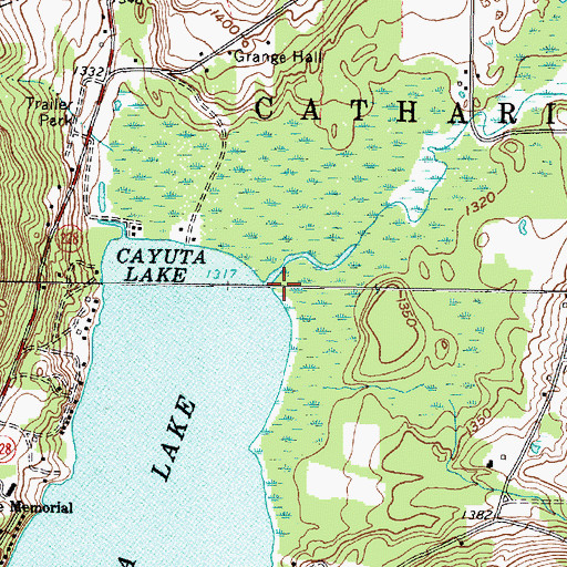 Topographic Map of Cayuta Inlet, NY