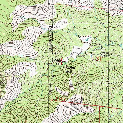 Topographic Map of Pozito Well, AZ