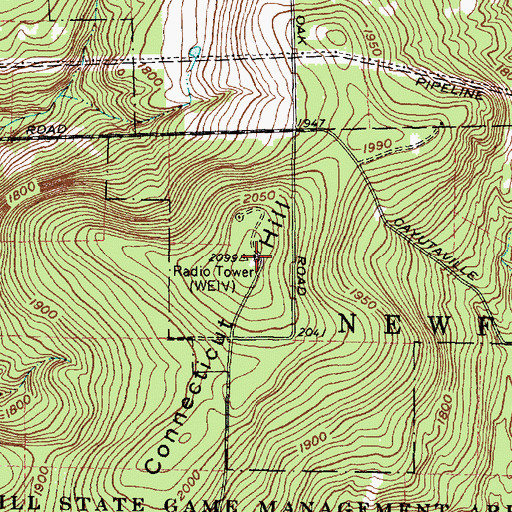 Topographic Map of Connecticut Hill, NY