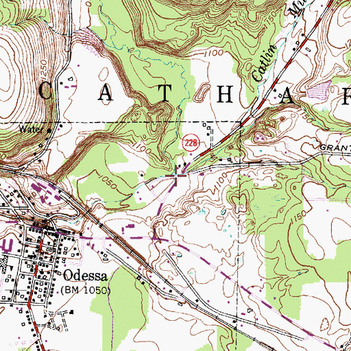 Topographic Map of Cranberry Creek, NY