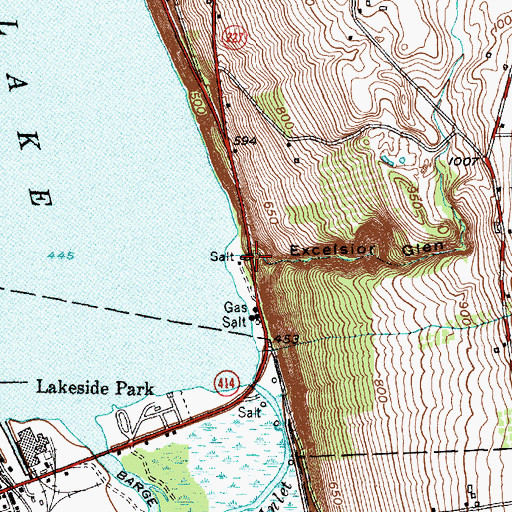 Topographic Map of Excelsior Glen, NY