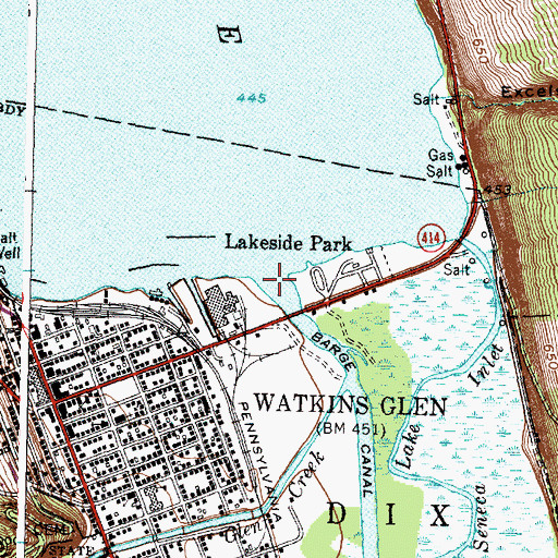 Topographic Map of Glen Creek, NY