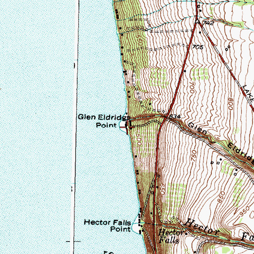 Topographic Map of Glen Eldridge Point, NY