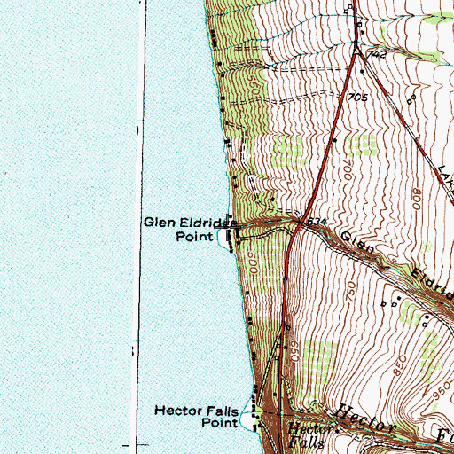 Topographic Map of Glen Eldridge Tug Hollow, NY