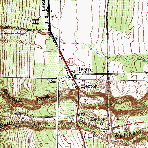 Topographic Map of Hector, NY