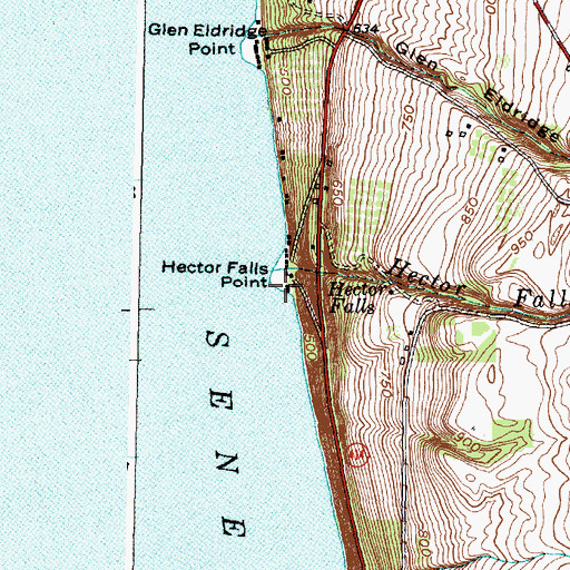 Topographic Map of Hector Falls Point, NY