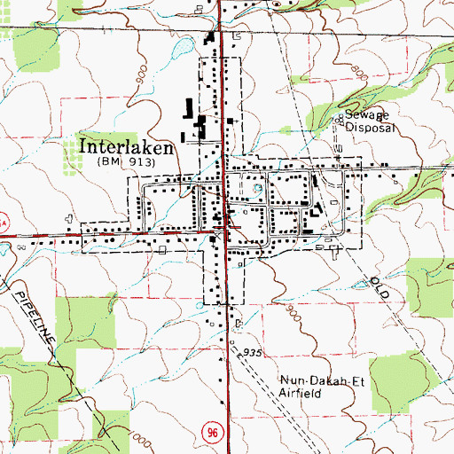 Topographic Map of Interlaken, NY