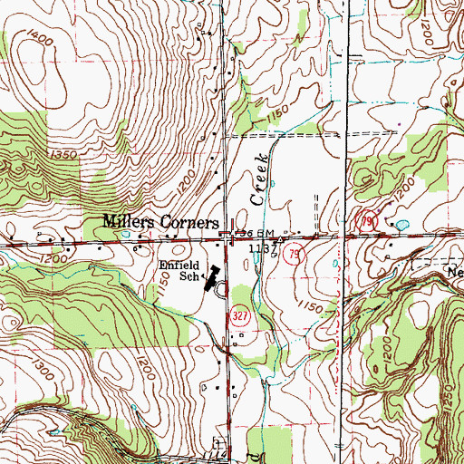 Topographic Map of Millers Corners, NY