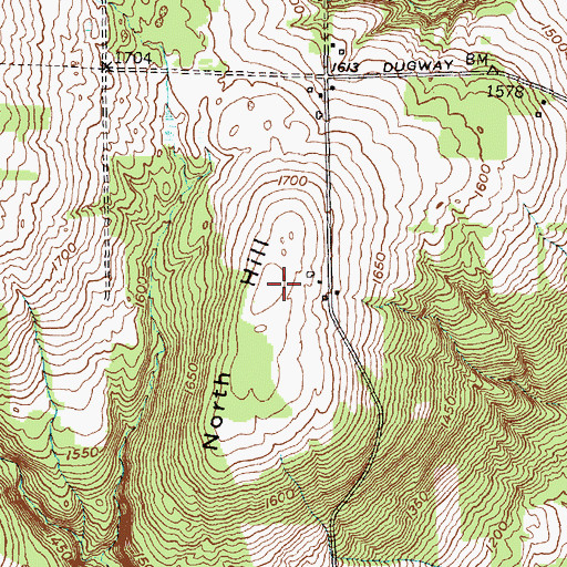 Topographic Map of North Hill, NY