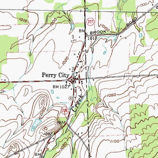Topographic Map of Perry City, NY