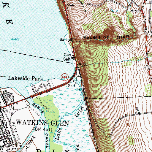 Topographic Map of Seneca Lake Inlet, NY