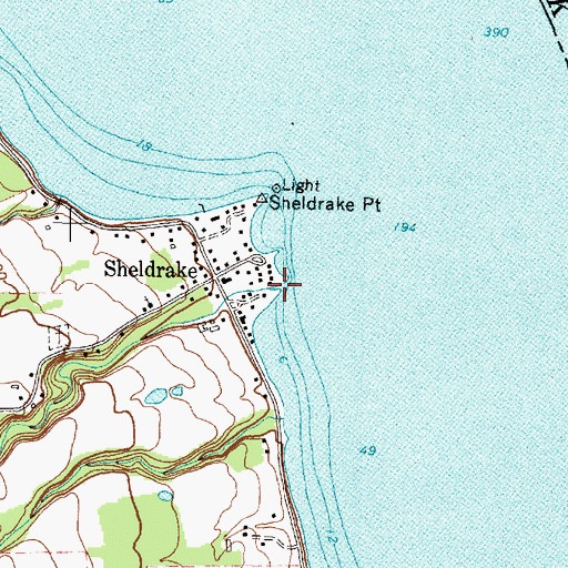 Topographic Map of Sheldrake Creek, NY
