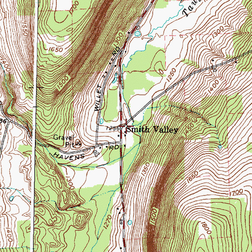 Topographic Map of Smith Valley, NY