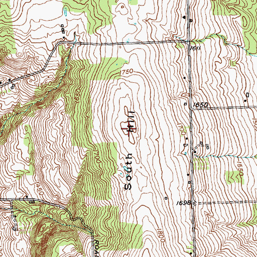 Topographic Map of South Hill, NY