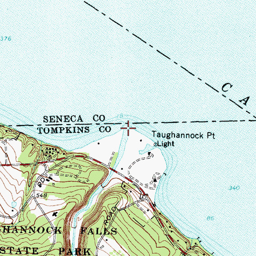 Topographic Map of Taughannock Creek, NY