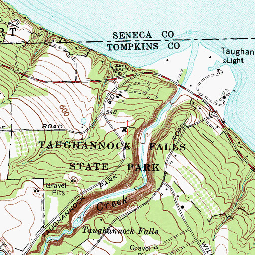 Topographic Map of Taughannock Falls State Park, NY