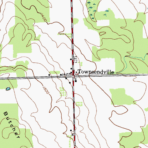 Topographic Map of Townsendville, NY