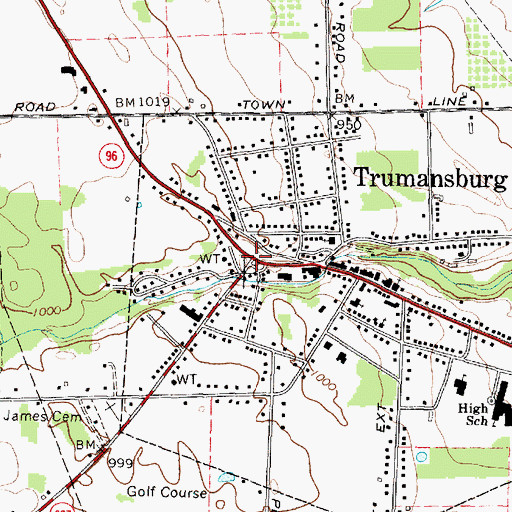 Topographic Map of Trumansburg, NY