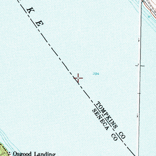 Topographic Map of Cayuga Lake, NY