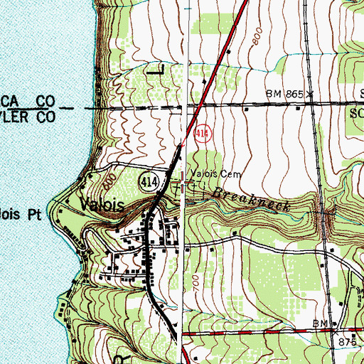 Topographic Map of Seneca Union Cemetery, NY