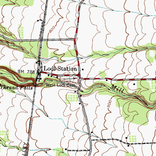 Topographic Map of West Lodi Cemetery, NY